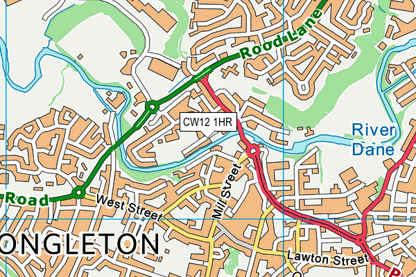 CW12 1HR map - OS VectorMap District (Ordnance Survey)