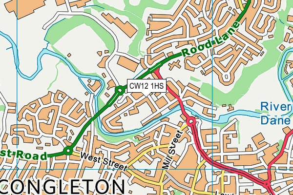 CW12 1HS map - OS VectorMap District (Ordnance Survey)