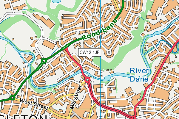 CW12 1JF map - OS VectorMap District (Ordnance Survey)