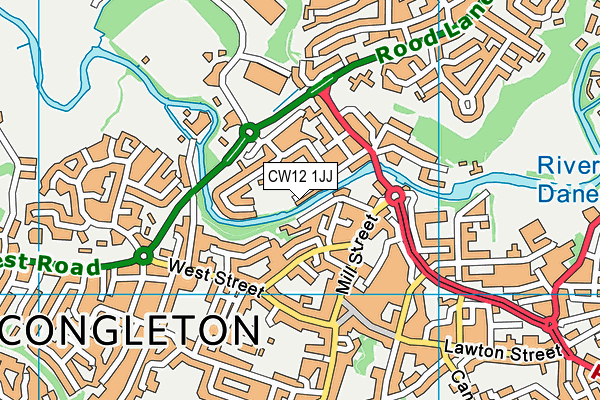 CW12 1JJ map - OS VectorMap District (Ordnance Survey)