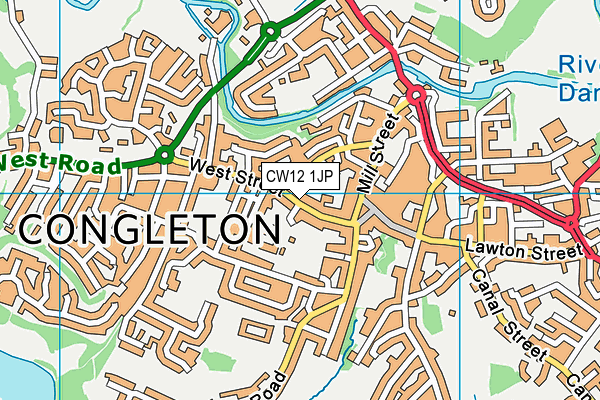 CW12 1JP map - OS VectorMap District (Ordnance Survey)