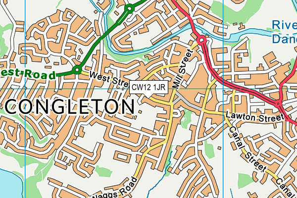 Congleton Lawn Tennis Club map (CW12 1JR) - OS VectorMap District (Ordnance Survey)