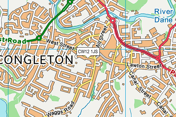 CW12 1JS map - OS VectorMap District (Ordnance Survey)