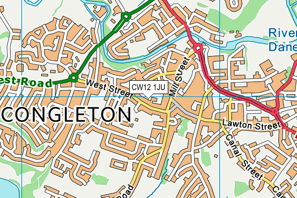 CW12 1JU map - OS VectorMap District (Ordnance Survey)