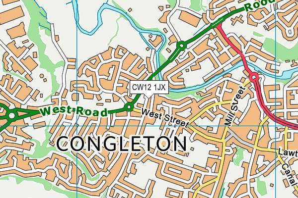 CW12 1JX map - OS VectorMap District (Ordnance Survey)