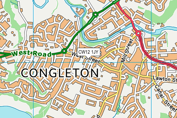 CW12 1JY map - OS VectorMap District (Ordnance Survey)