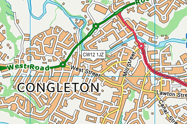 CW12 1JZ map - OS VectorMap District (Ordnance Survey)