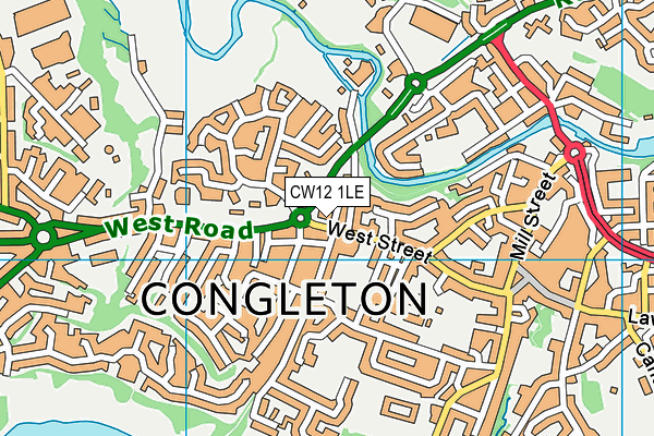 CW12 1LE map - OS VectorMap District (Ordnance Survey)