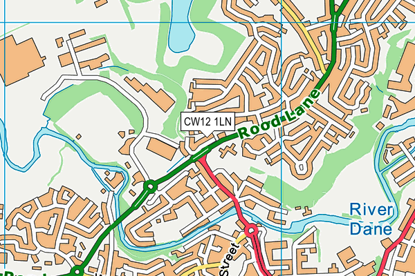 CW12 1LN map - OS VectorMap District (Ordnance Survey)