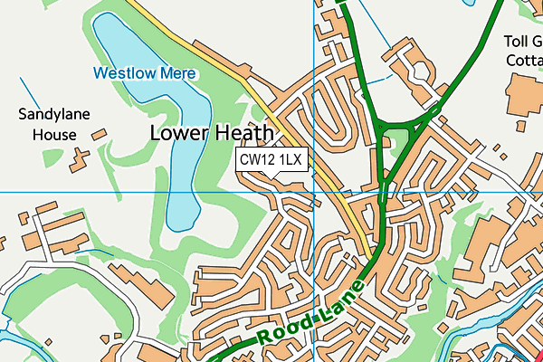 CW12 1LX map - OS VectorMap District (Ordnance Survey)