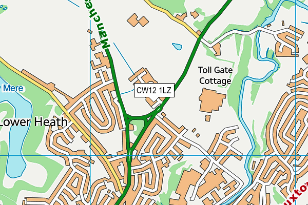 CW12 1LZ map - OS VectorMap District (Ordnance Survey)