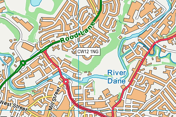 CW12 1NG map - OS VectorMap District (Ordnance Survey)