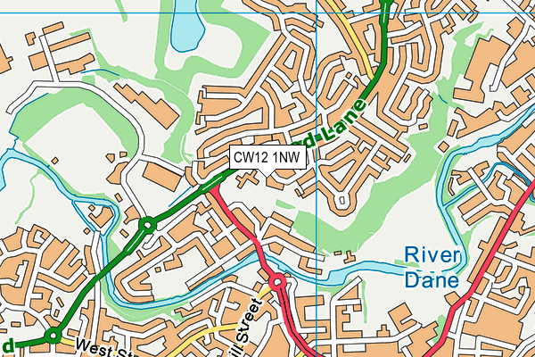 CW12 1NW map - OS VectorMap District (Ordnance Survey)