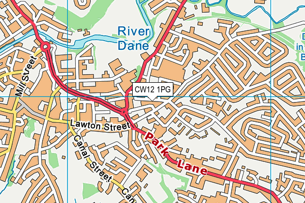 CW12 1PG map - OS VectorMap District (Ordnance Survey)