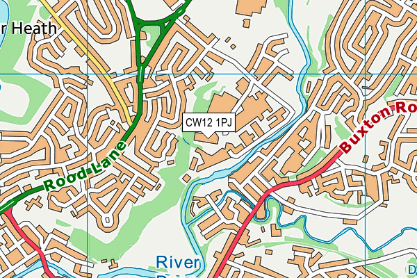 CW12 1PJ map - OS VectorMap District (Ordnance Survey)