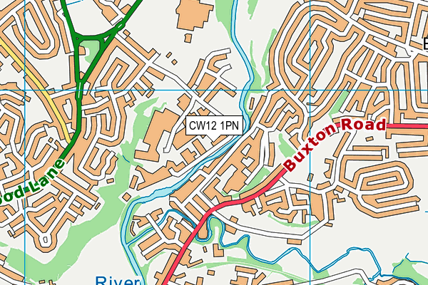 CW12 1PN map - OS VectorMap District (Ordnance Survey)