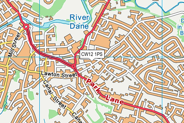 CW12 1PS map - OS VectorMap District (Ordnance Survey)