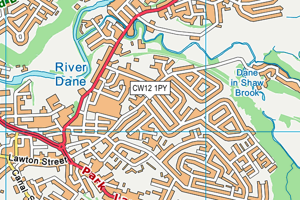 CW12 1PY map - OS VectorMap District (Ordnance Survey)