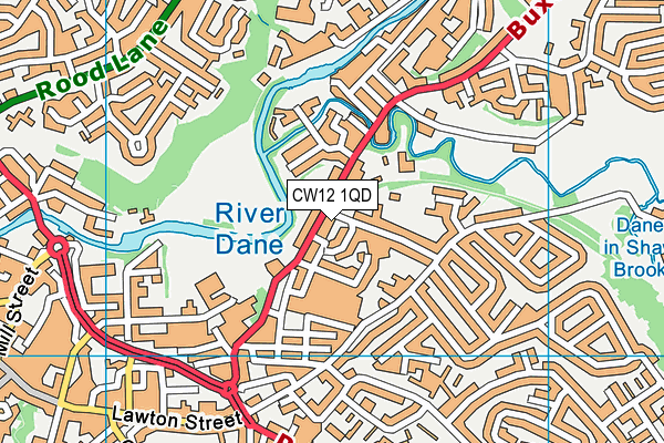 CW12 1QD map - OS VectorMap District (Ordnance Survey)