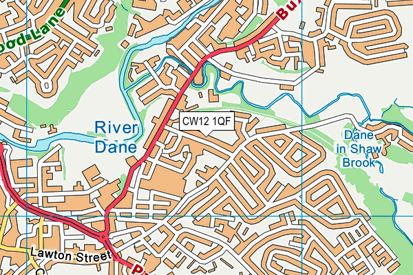 CW12 1QF map - OS VectorMap District (Ordnance Survey)