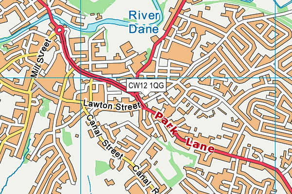 CW12 1QG map - OS VectorMap District (Ordnance Survey)