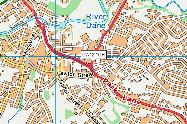 CW12 1QH map - OS VectorMap District (Ordnance Survey)