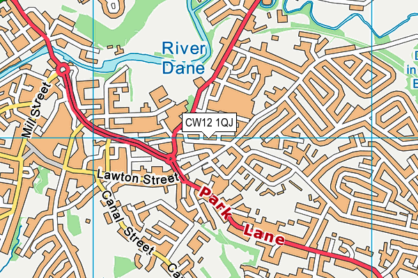 CW12 1QJ map - OS VectorMap District (Ordnance Survey)