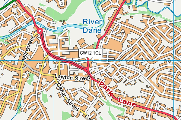 CW12 1QL map - OS VectorMap District (Ordnance Survey)