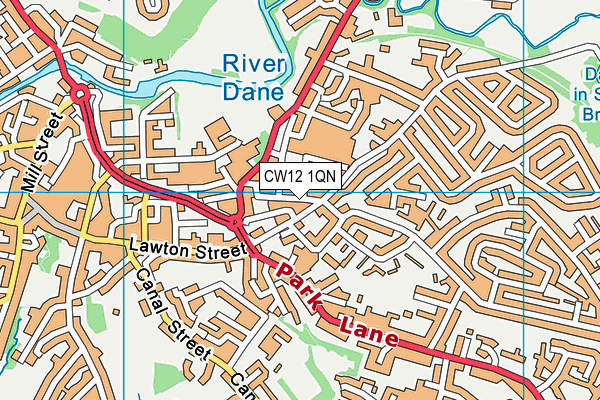 CW12 1QN map - OS VectorMap District (Ordnance Survey)