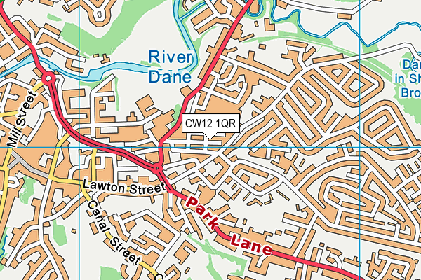 CW12 1QR map - OS VectorMap District (Ordnance Survey)