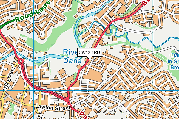 CW12 1RD map - OS VectorMap District (Ordnance Survey)