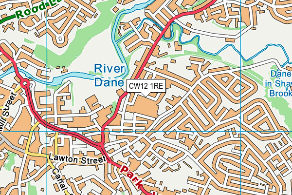 CW12 1RE map - OS VectorMap District (Ordnance Survey)