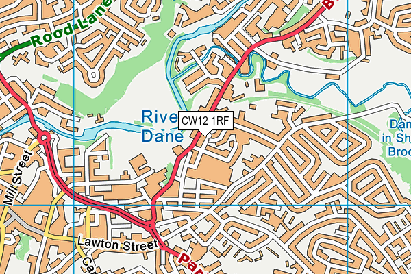 CW12 1RF map - OS VectorMap District (Ordnance Survey)