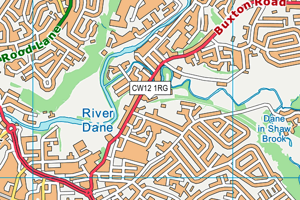 CW12 1RG map - OS VectorMap District (Ordnance Survey)