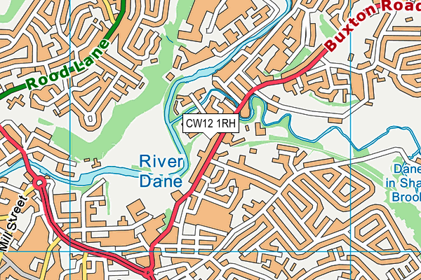 CW12 1RH map - OS VectorMap District (Ordnance Survey)