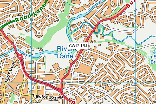 CW12 1RJ map - OS VectorMap District (Ordnance Survey)