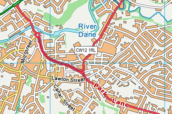 CW12 1RL map - OS VectorMap District (Ordnance Survey)