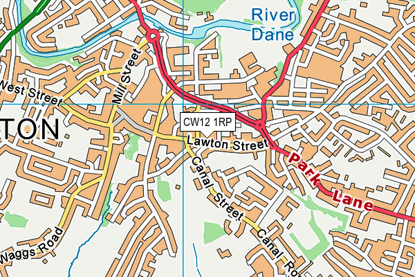 CW12 1RP map - OS VectorMap District (Ordnance Survey)