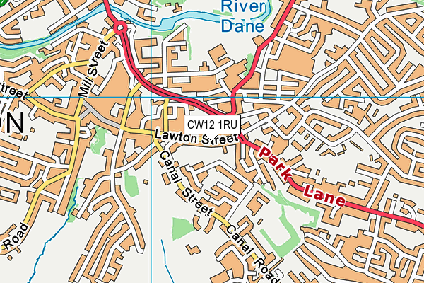 CW12 1RU map - OS VectorMap District (Ordnance Survey)