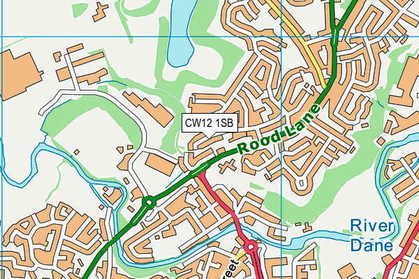 CW12 1SB map - OS VectorMap District (Ordnance Survey)