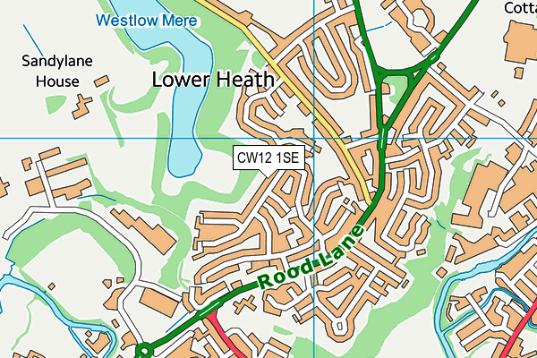 CW12 1SE map - OS VectorMap District (Ordnance Survey)