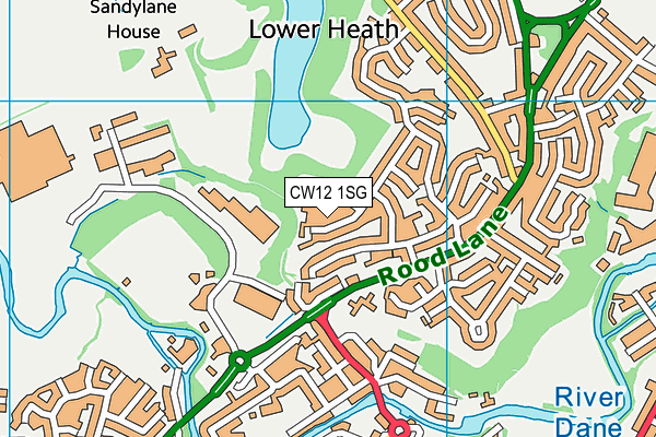 CW12 1SG map - OS VectorMap District (Ordnance Survey)