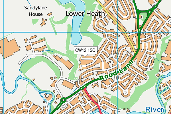 CW12 1SQ map - OS VectorMap District (Ordnance Survey)