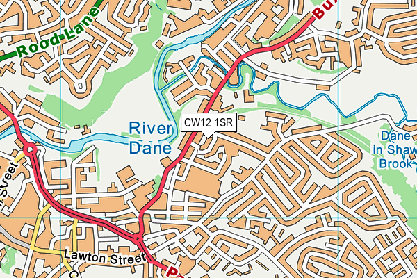 CW12 1SR map - OS VectorMap District (Ordnance Survey)