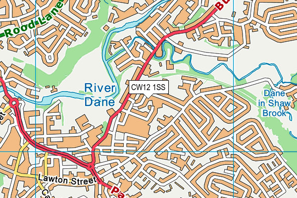 CW12 1SS map - OS VectorMap District (Ordnance Survey)