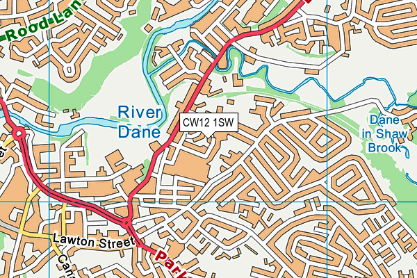 CW12 1SW map - OS VectorMap District (Ordnance Survey)