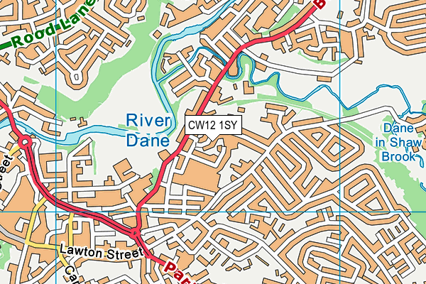 CW12 1SY map - OS VectorMap District (Ordnance Survey)