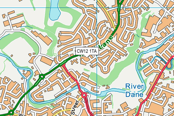 CW12 1TA map - OS VectorMap District (Ordnance Survey)