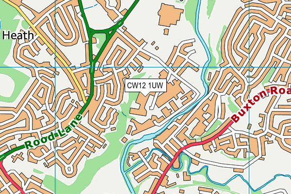 CW12 1UW map - OS VectorMap District (Ordnance Survey)