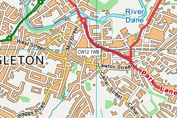 CW12 1WB map - OS VectorMap District (Ordnance Survey)